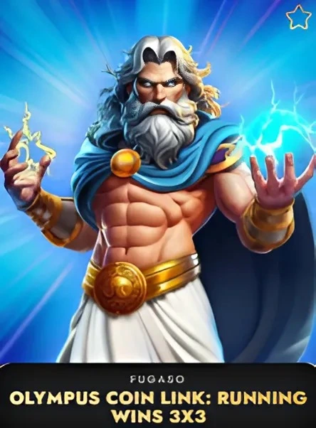 Olympus Coin Link con Zeus y poderes eléctricos en azul